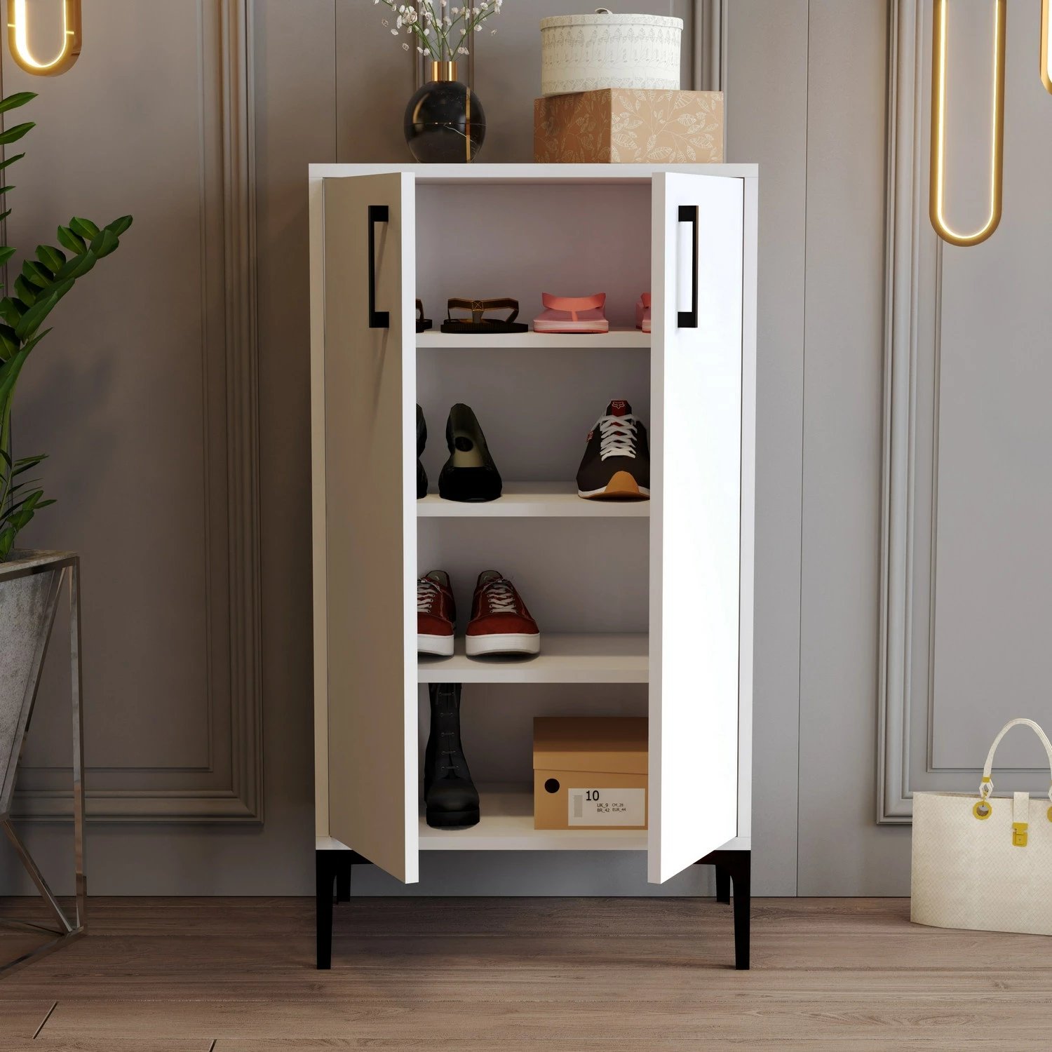 Dollap këpucësh Hanah Home, Prag, i bardhë