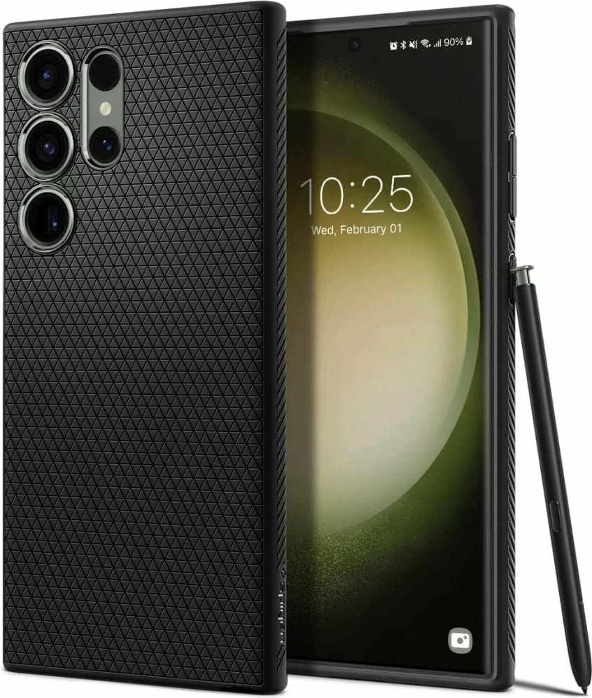 Mbështjellës Spigen Liquid Air për Samsung Galaxy S23 Ultra, Mat i zi