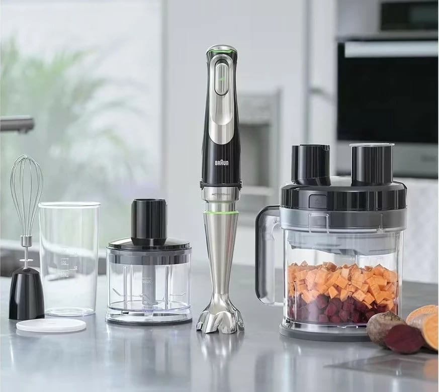 Blender dore Braun MultiQuick 9 MQ9195XLI, 1200W, zi-e argjendtë