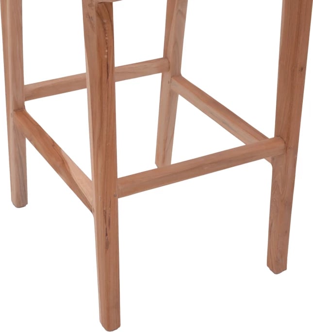 Karrige për bar mesatare Sponze ngjyrë natyrale skelet dru teak dhe rattan natyral 40x47x89cm
