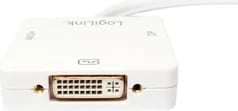 Adapter 3n1 LogiLink CV0045A, Mini DisplayPort në HDMI/DVI/DisplayPort, 0.15m, i bardhë