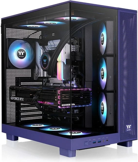 Kasë Thermaltake View 380 XL TG ARGB, Midi Tower, xham i temperuar, blu