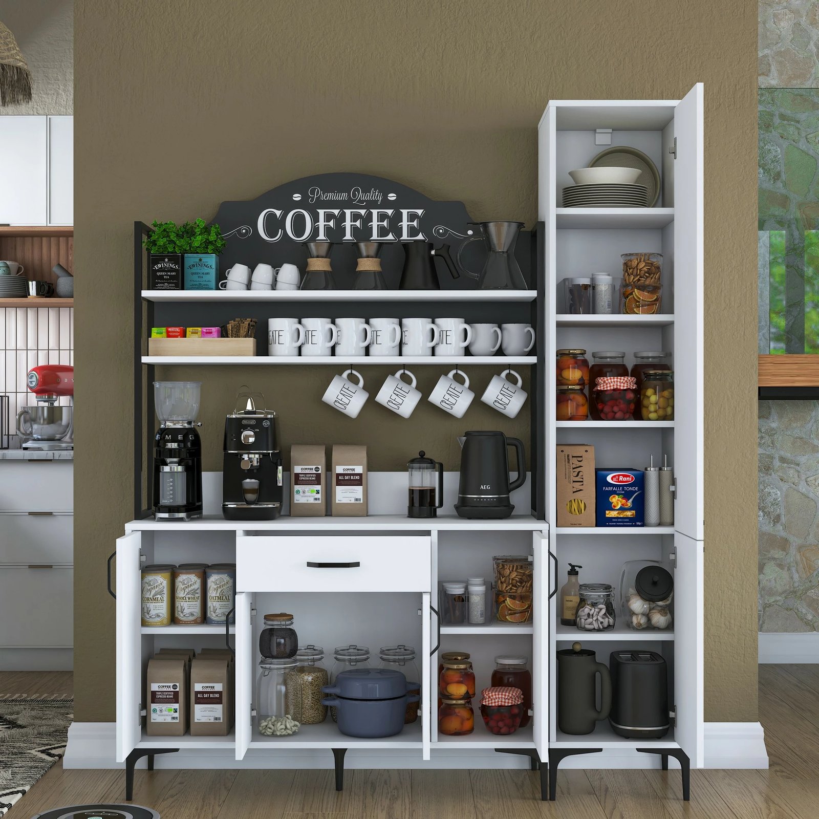 Dollap shumëpërdorimësh, ngjyrë e bardhë, Hanah Home JE149 - 3081