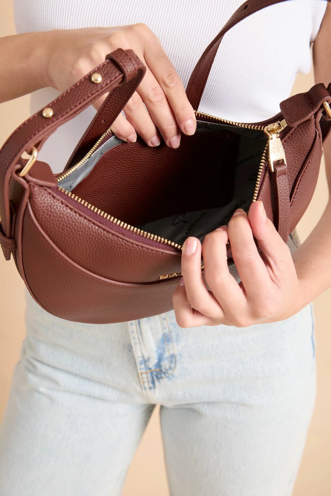 Çantë krahu Zoozie Bags, Santorini, ngjyrë burgundy