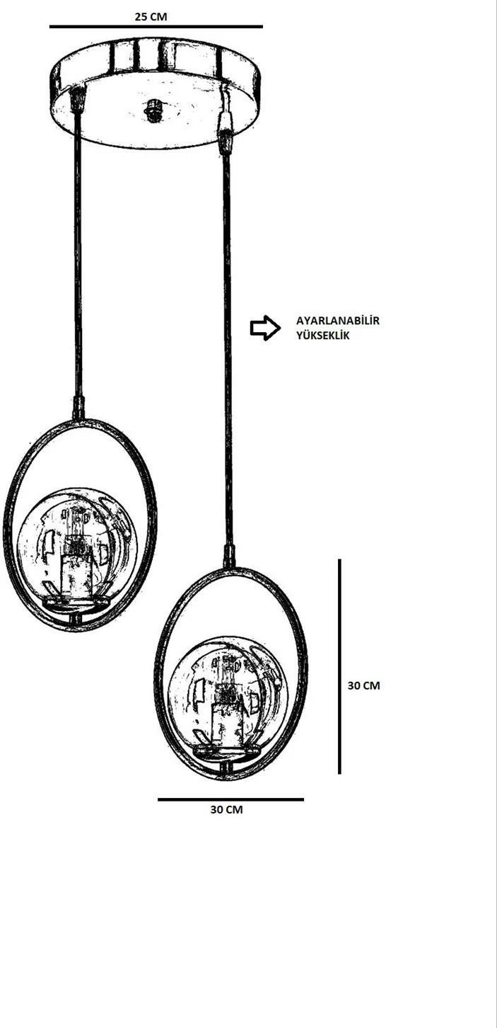 Llambë varëse Opviq, bakri, 2 gota, dizajn modern
