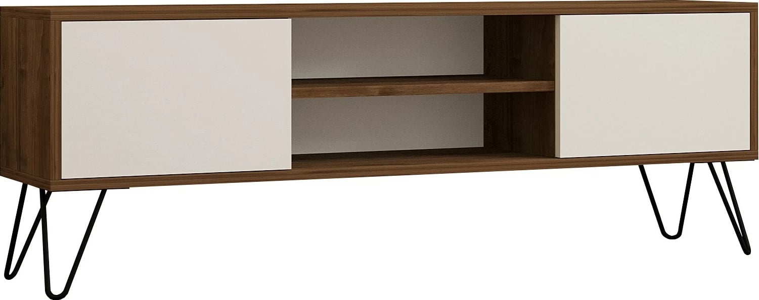 Komodë TV Hanah Home, Eva, ngjyrë arre dhe e bardhë, 140x50x30cm