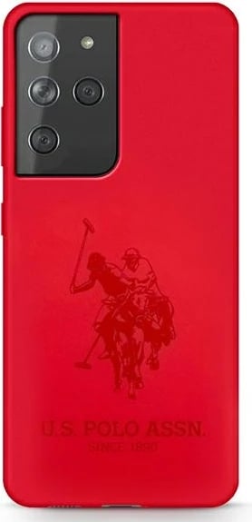 Mbështjellës U.S. Polo Assn. USHCS21LSLHRTRE për Samsung Galaxy S21 Ultra, silikon, kuq