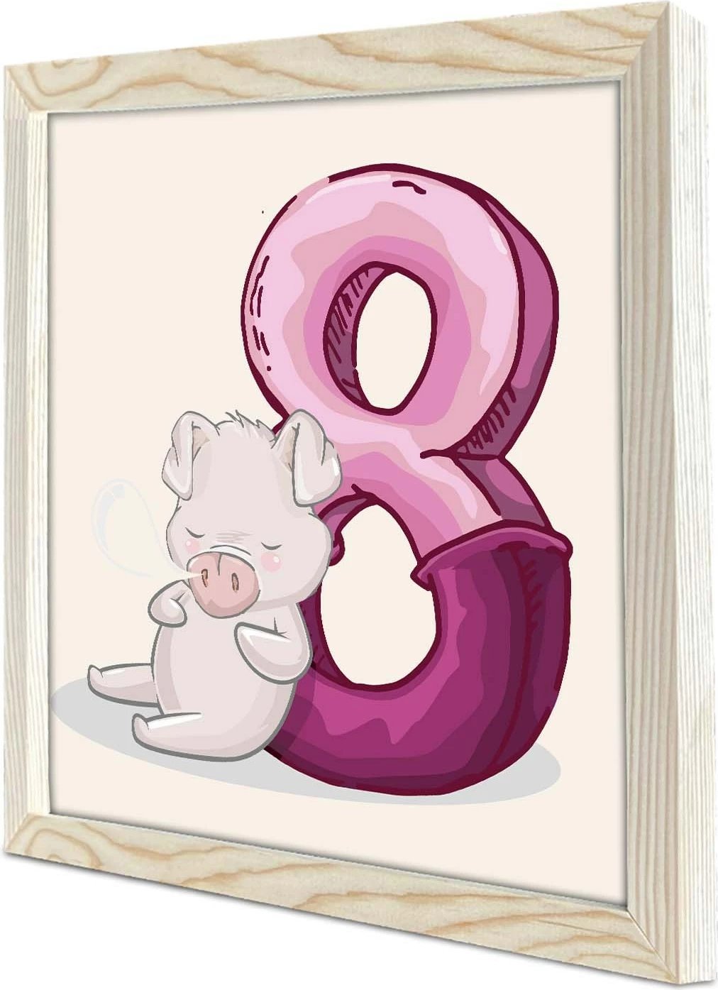 Pikturë dekorative me kornizë MDF, Wallity, 3333KCT-009, 33x33cm, ngjyrë vjollcë dhe e bardhë