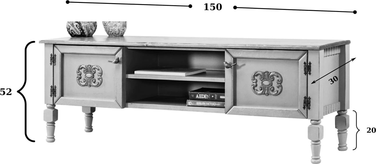 Komodë TV Hanah Home, Ada, ngjyrë e gjelbër e çelët