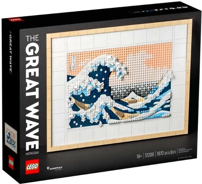 Set ndërtimi LEGO Art 31208 The Great Wave, 1810 pjesë, për të rritur