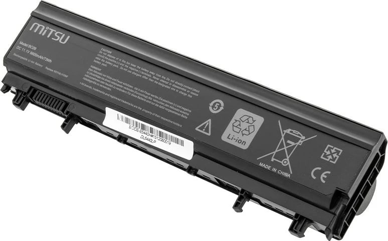 Bateri laptop Mitsu BC/DE-E5440H për Dell Latitude E5440/E5540, 6600 mAh, 11.1V, e zezë