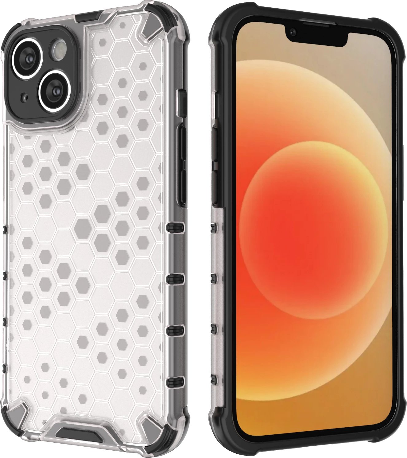 Mbështjellës Hurtel Honeycomb për iPhone 14, i zi