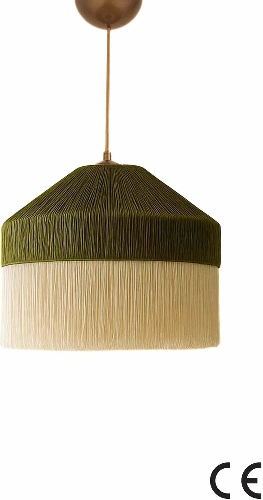 Llambë tavani Opviq, Ivernia, makrame, jeshile dhe krem