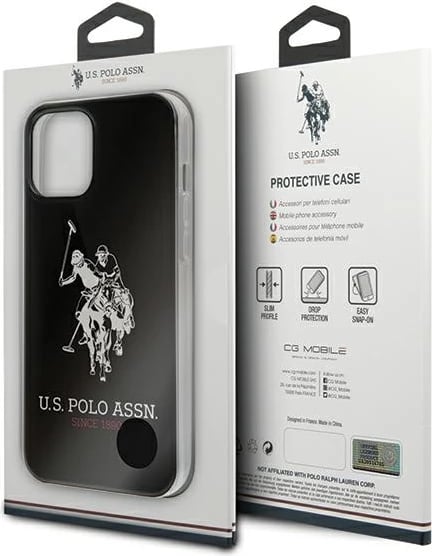 Mbështjellës U.S. Polo Assn. Shiny Big Logo për iPhone 12 / 12 Pro 6.1", i zi Mbështjellës U.S. Polo Assn. Shiny Big Logo për iPhone 12 / 12 Pro 6.1", i zi