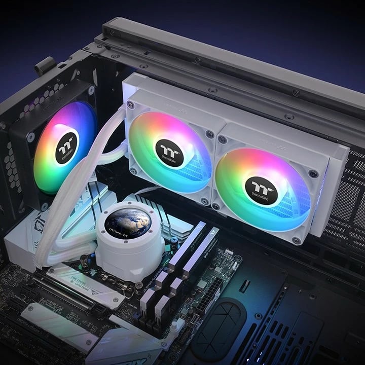 Kiti i ftohjes me lëng Thermaltake TH240 V2 Ultra ARGB, 24 cm, 57.05 cfm, Bardhë