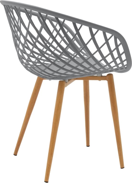 Karrige Ezra, ngjyrë gri, këmbë metali natyrale, 62x42x82cm