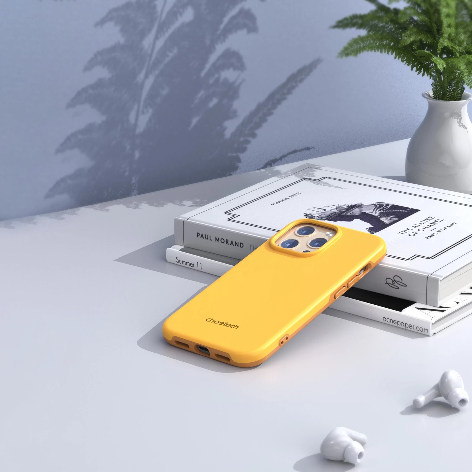 Mbështjellës Choetech PC0113-MFM-YE për iPhone 13 Pro, Made For MagSafe, portokalli