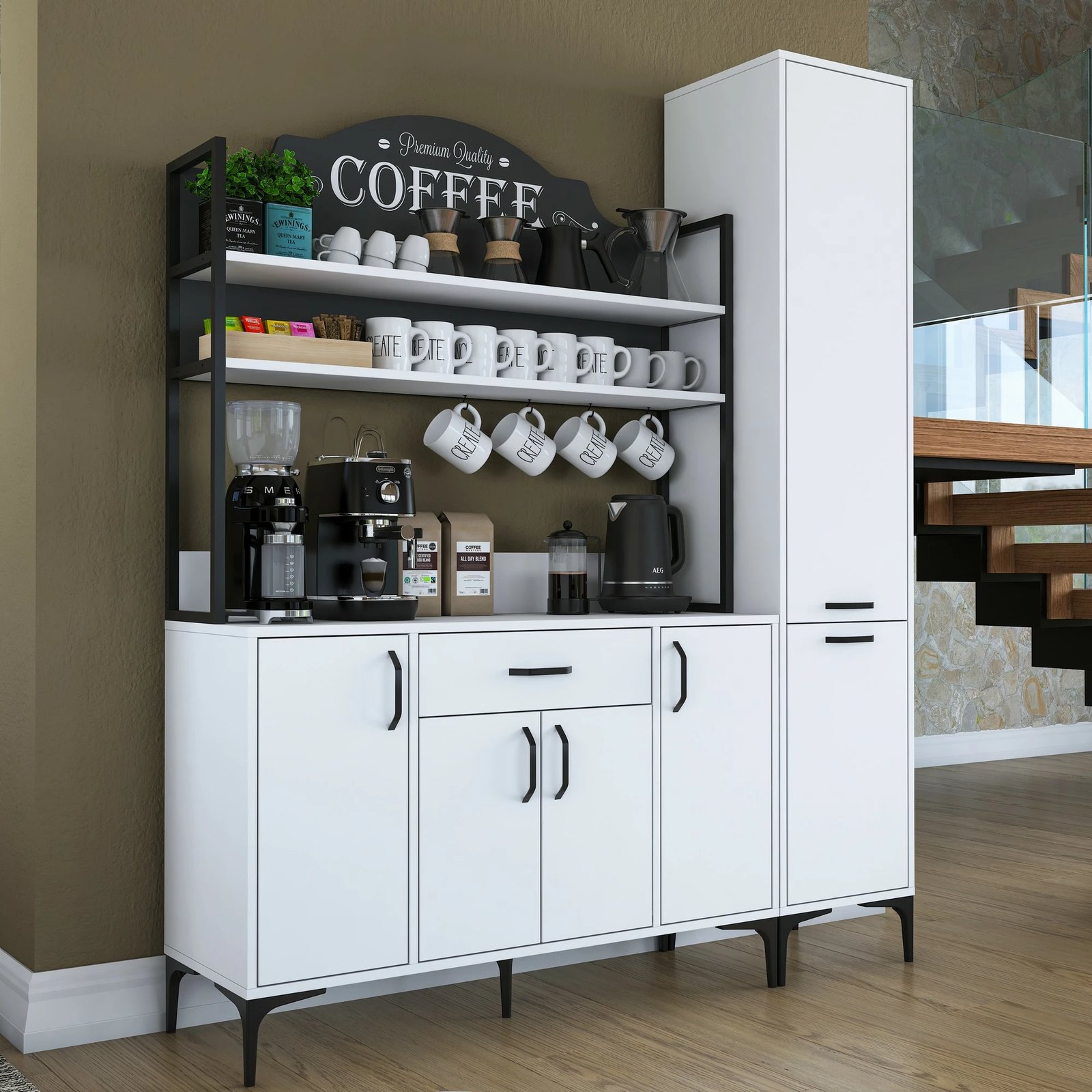 Dollap shumëpërdorimësh, ngjyrë e bardhë, Hanah Home JE149 - 3081