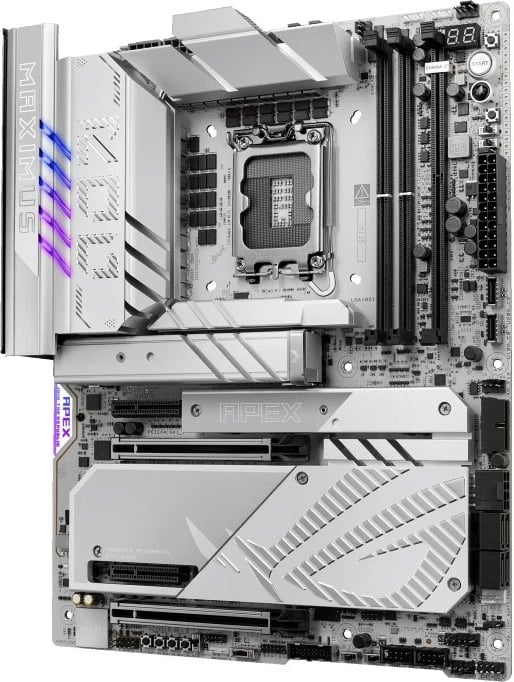 Pllakë amë, Asus ROG Maximus Z890 Apex, LGA1851, Intel Z890, ATX, 2x DDR5, PCIe 5.0 x16, Thunderbolt 4, Wi‑Fi 7, argjendtë gri