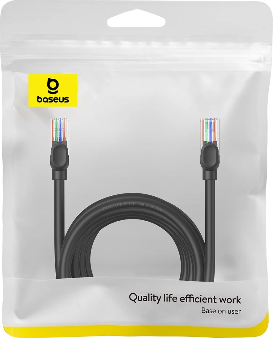 Kabllo rrjeti Baseus High Speed Cat 5, RJ-45, 8m, e zezë