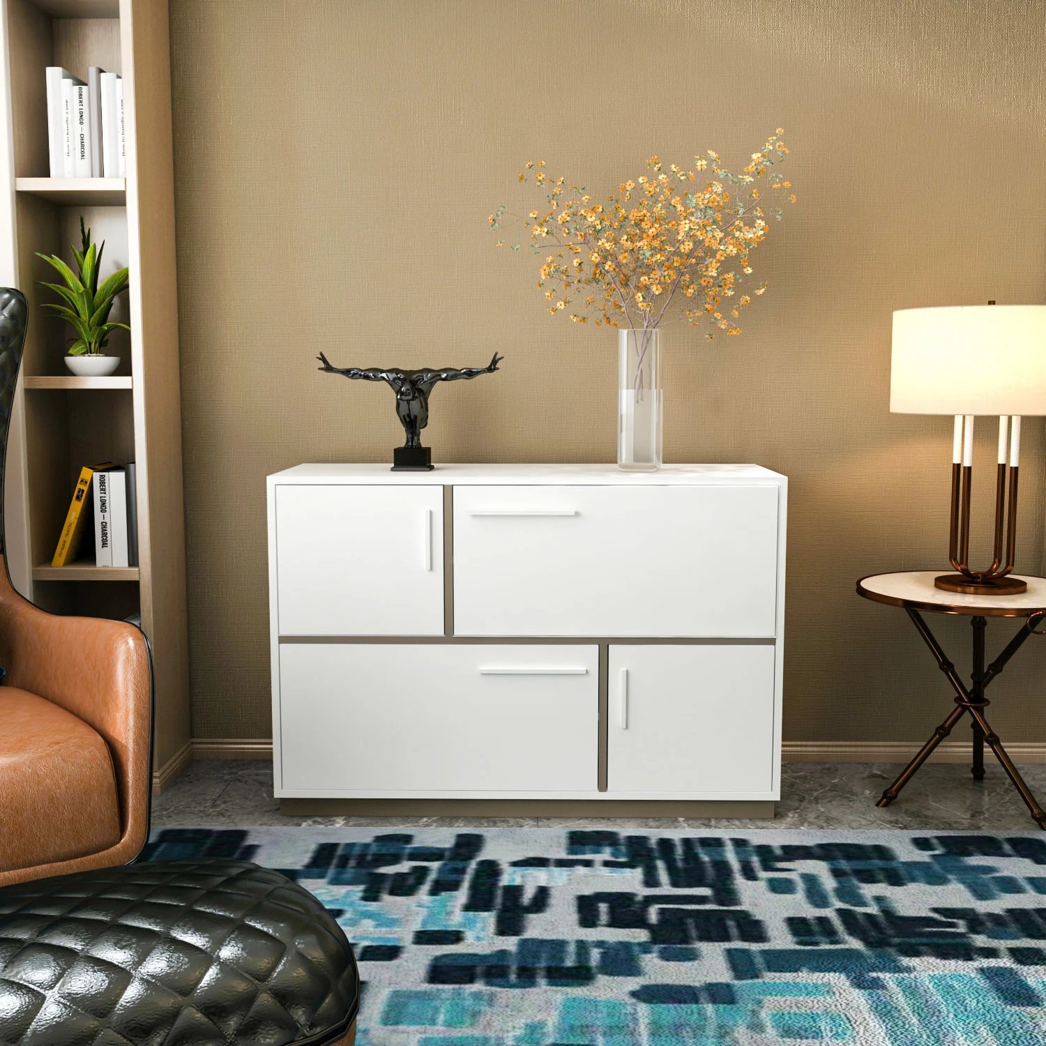 Konsol Hanah Home Mares, e bardhë, gri