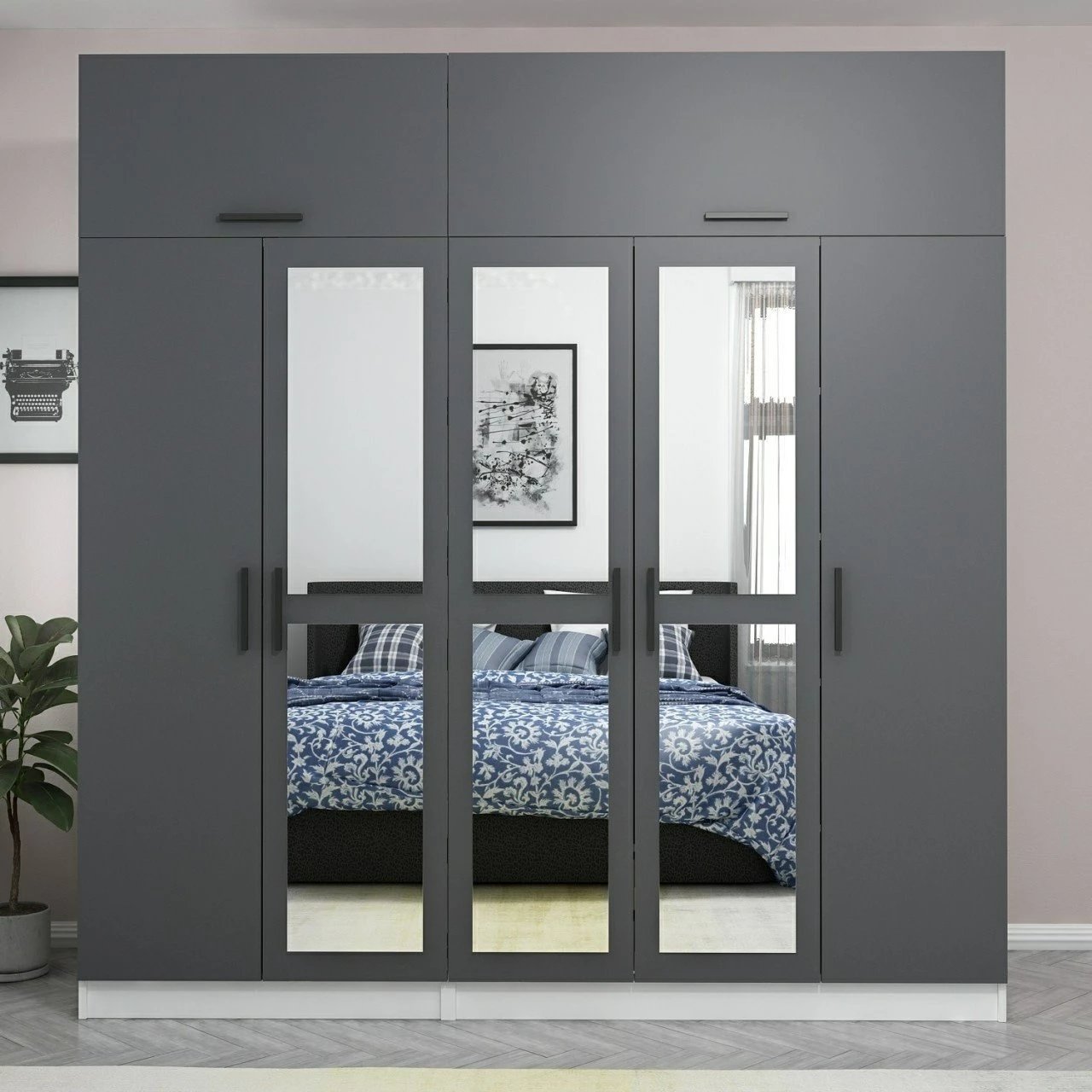 Dollap për dhomë gjumi, ngjyrë antracit, Skye Decor, 5249