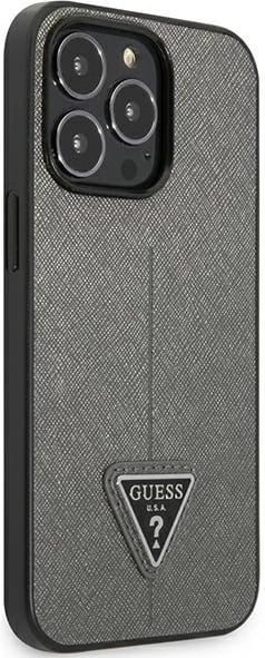 Mbështjellës Guess Saffiano Triangle Logo për iPhone 13 Pro/13 6.1", Argjend