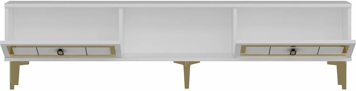 Komodë TV Skye Decor, e bardhë, ar