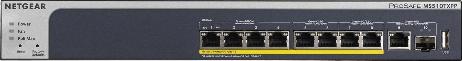 Switch Netgear MS510TXPP-100EUS, 8 PoE porte, 1/10 Gbit porte