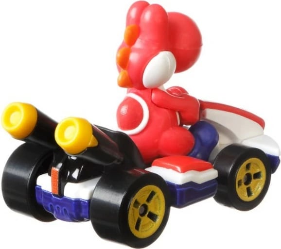 Veture lodër Hot Wheels Mario Kart Red Yoshi Standard Kart, shumëngjyrëshe