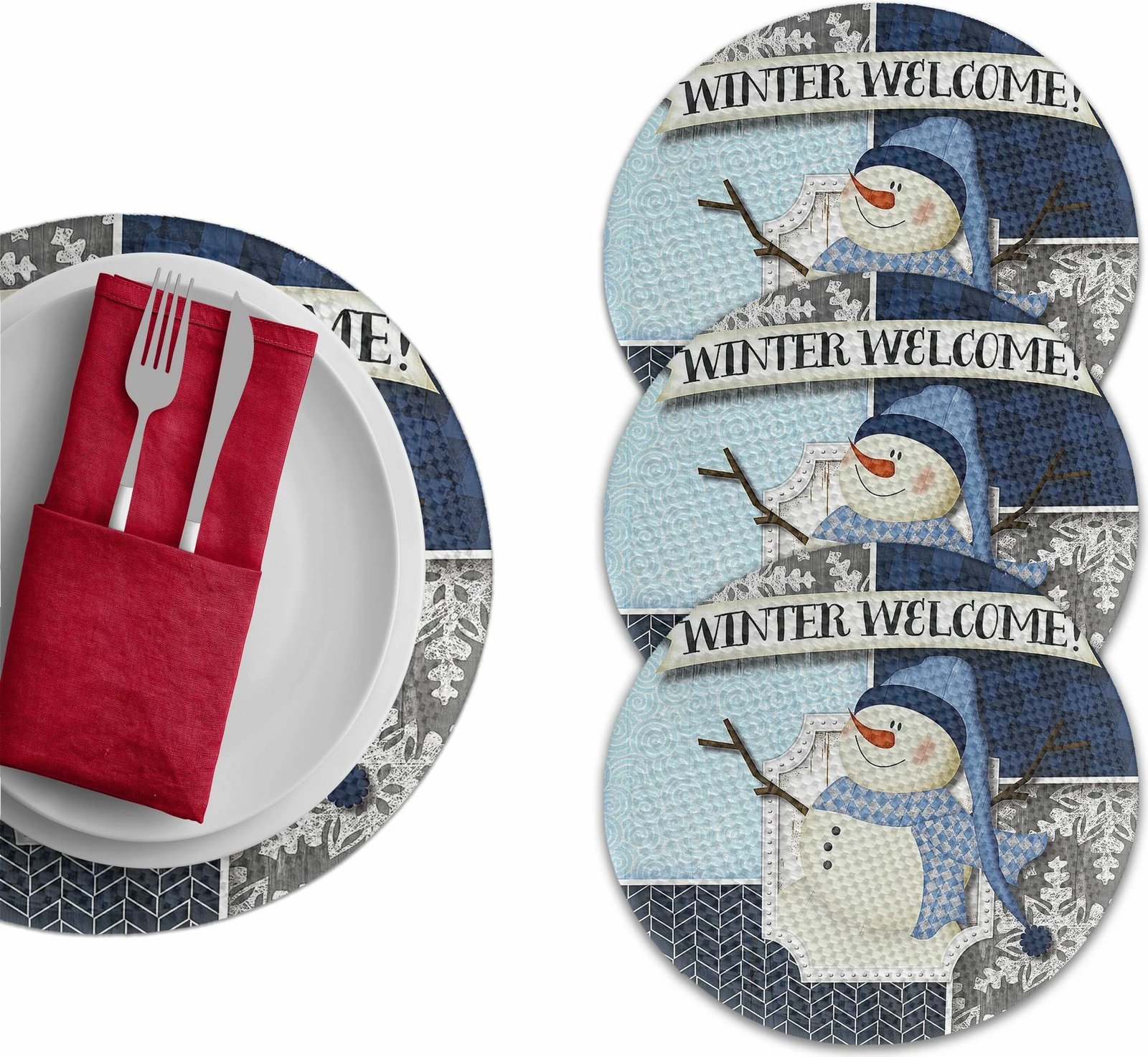 Set nënshtrues tavoline Hermia Concept, shumëngjyrësh, 2313Supla, 4 copë