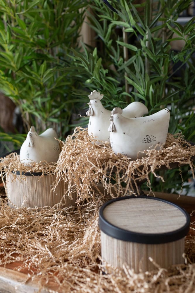 Dekor gjel, polirezine, ngjyrë bezhë, 23x12x18cm