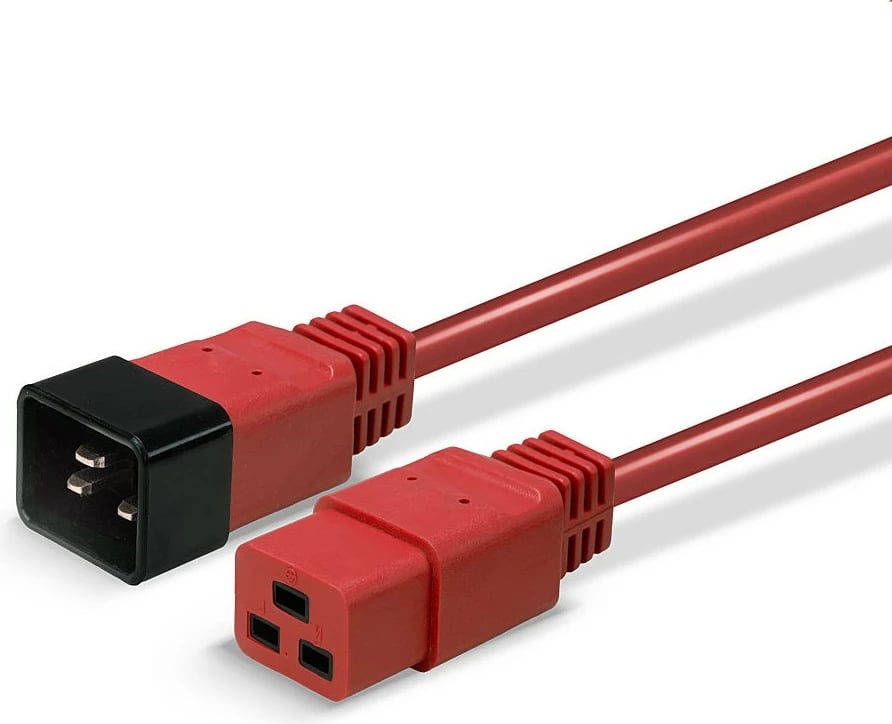 Kabllo energjie LINDY IEC C19 në C20, 1m, e kuqe