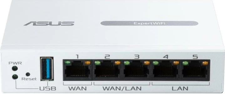 Router VPN biznesi Asus ExpertWiFi EBG15 (90IG08E0-MO3B00/90IG08E0MO3B00), Gigabit 1Gbps, 5x RJ45 me 2x WAN/LAN, USB si backup WAN, VLAN/VPN, AiMesh kompatibil, e bardhë