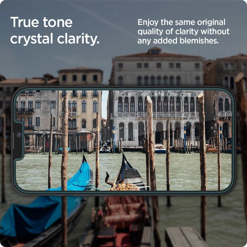 Xham i kalitur, Spigen Glas.tR EZ Fit, për iPhone 13/13 Pro/14/16e, 0.58mm 9H, set 2 copë