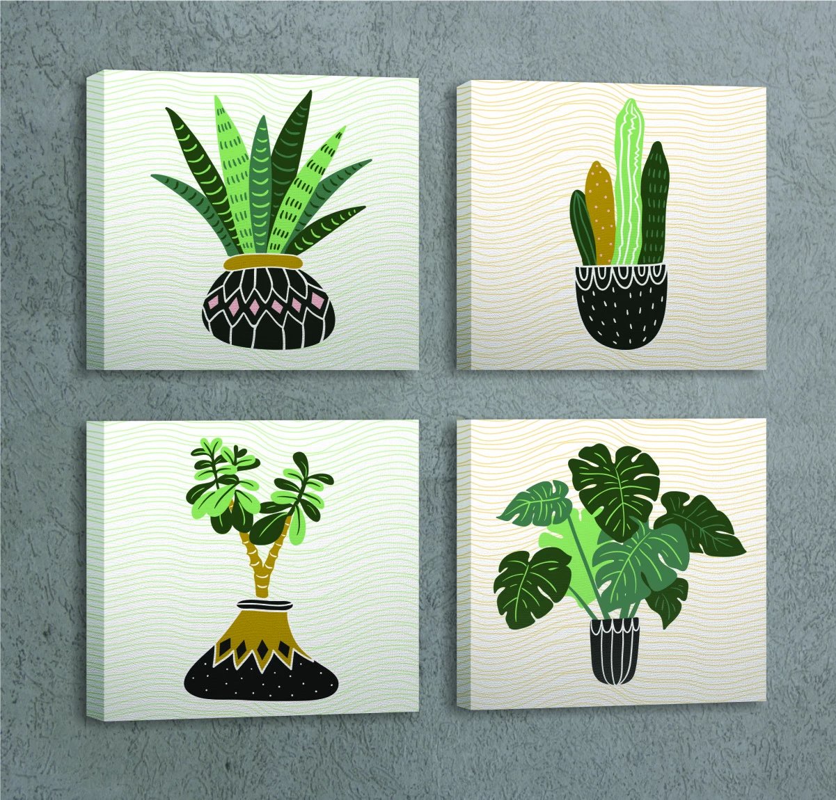 Pikturë dekorative në kanavacë (4 copë), Wallity, FRJ04