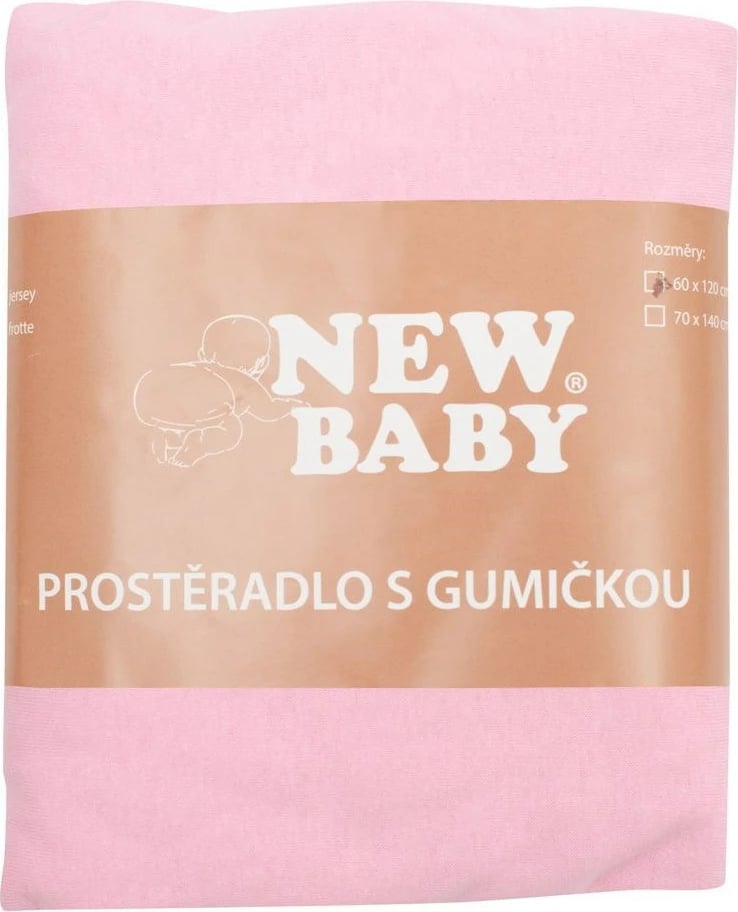 çarçaf krevat bebe NEW BABY jersey 120x60 cm rozë