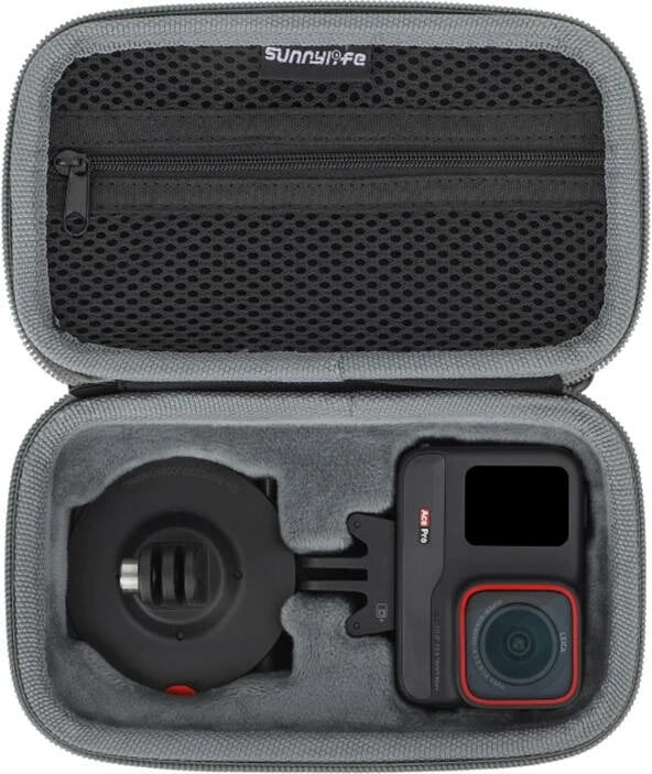 Çantë ruajtëse Sunnylife IST-B755 për Insta360 Ace Pro, me karabiner, Gri Çantë ruajtëse Sunnylife IST-B755 për Insta360 Ace Pro, me karabiner, Gri