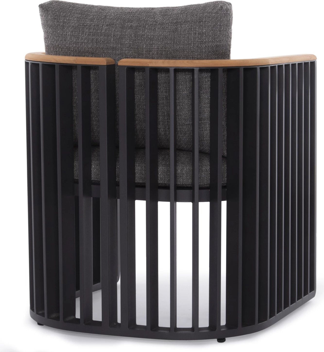 Karrige ngrënieje alumini Eternity, ngjyrë antracit, jastëkë gri, 64x65x68.5-82cm