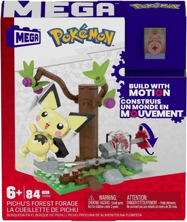 Set ndërtimi Mega Bloks Pokémon Forest Adventure Pikachu, 84 pjesë
