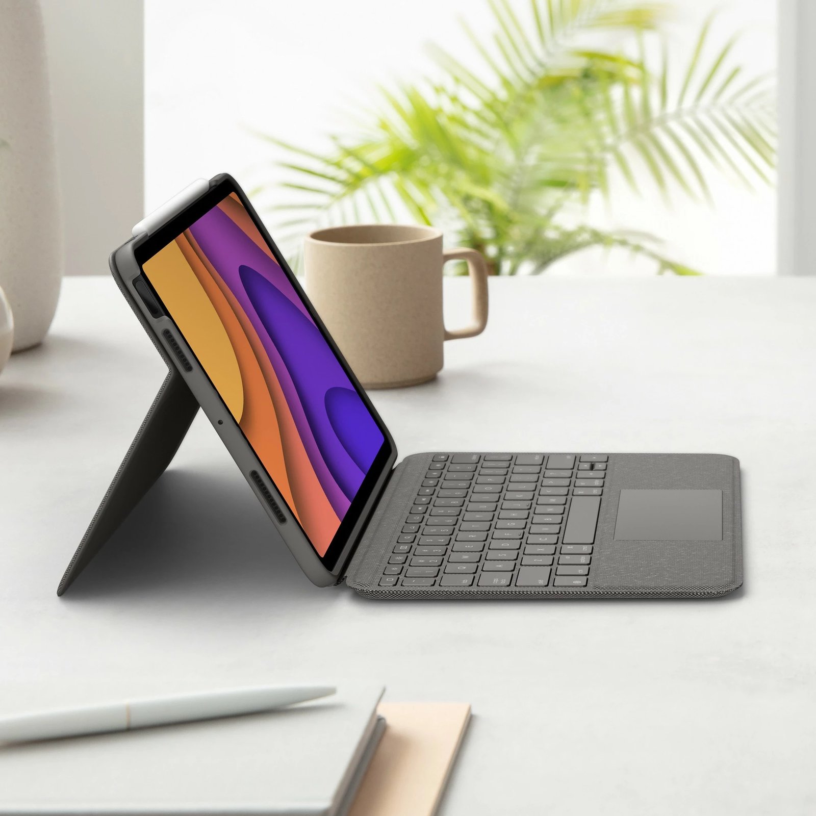 Tastierë me mbështjellës Logitech Slim Folio për iPad Air 10.9"/iPad Pro 11", Bluetooth, Oxford Grey