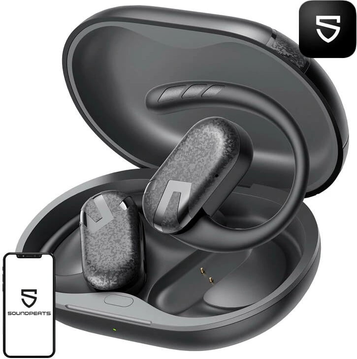Kufje TWS Soundpeats Breezy, wireless, Bluetooth 5.4, me mikrofon, të zeza