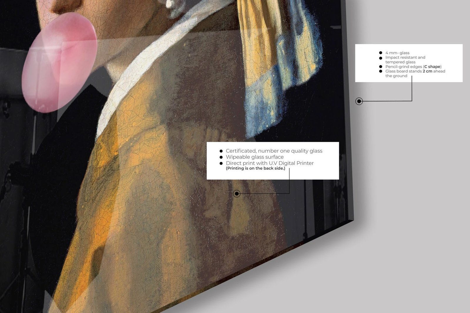 Pikturë dekorative prej xhami të temperuar, shumëngjyrëshe, CAM3730 - 50x70cm