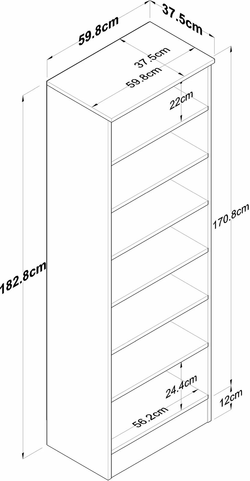 Dollap Skye Decor, ngjyrë arr dhe e bardhë, P6 - M13 - 2241