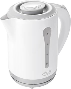 Çajnik elektrik, Adler AD 1244, 2.5 L, 2200 W, plastikë, i bardhë