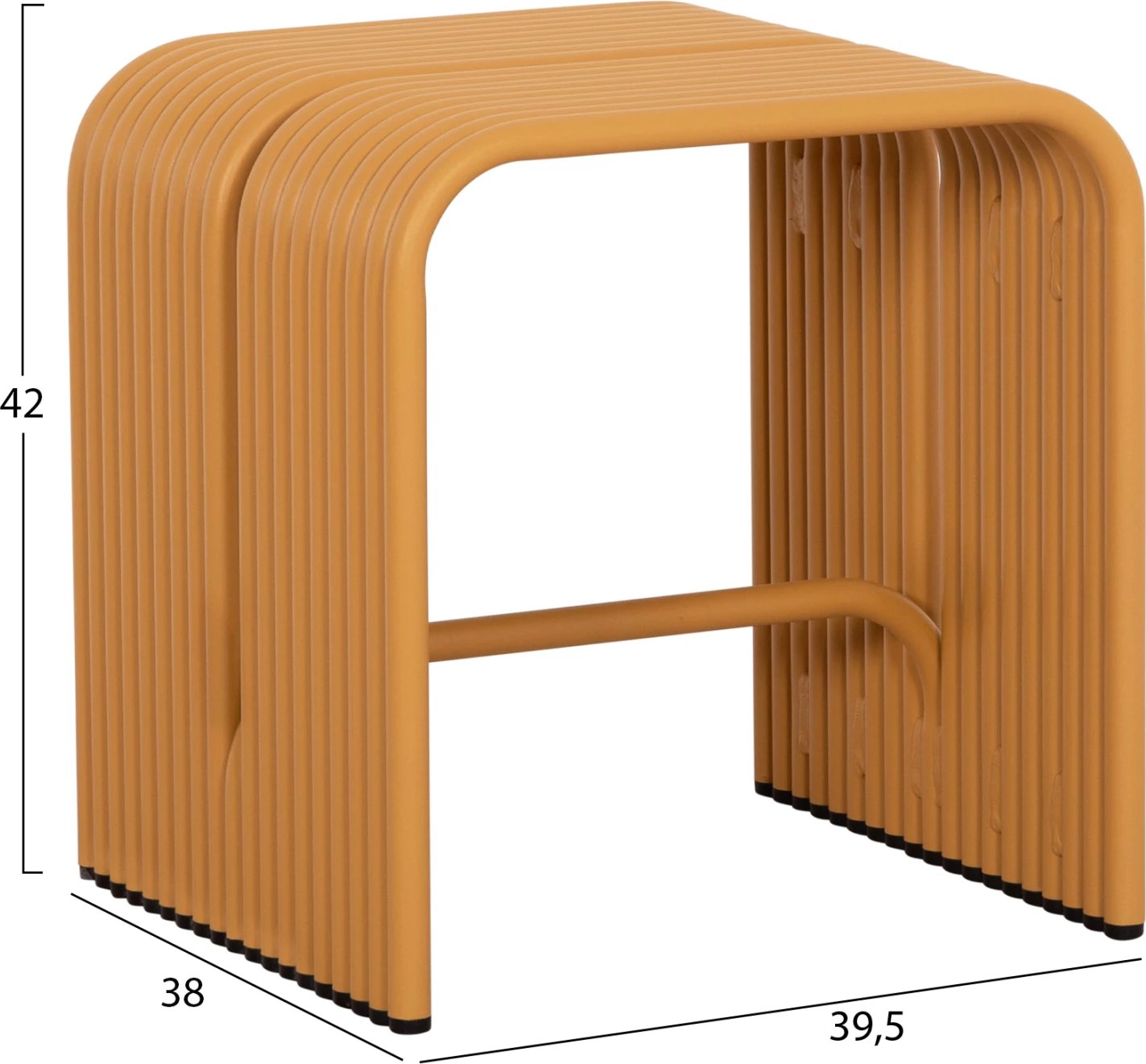 Karrige e ulët INTREPID, alumin, ngjyrë mustardë, 40x38x42.5cm