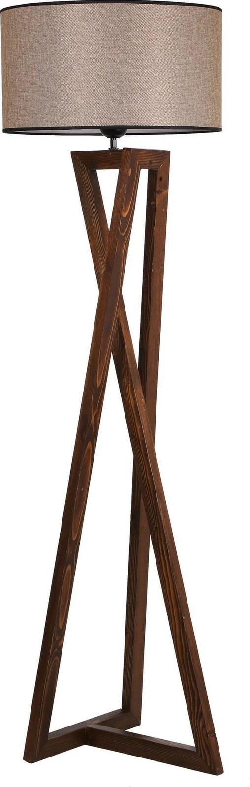 Llambë dyshemeje Opviq, trup druri, abazhuri cilindrik, ngjyrë arre