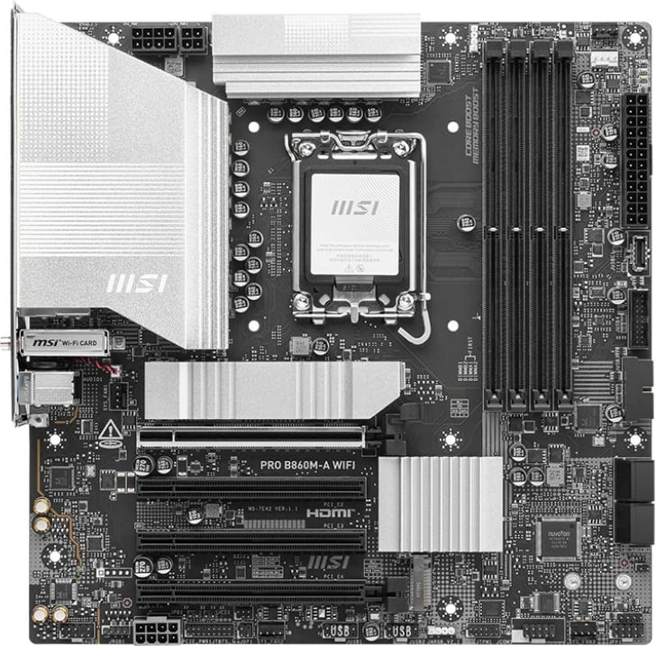Pllakë amë MSI PRO B860M-A WIFI, Intel B860, micro ATX, E zezë