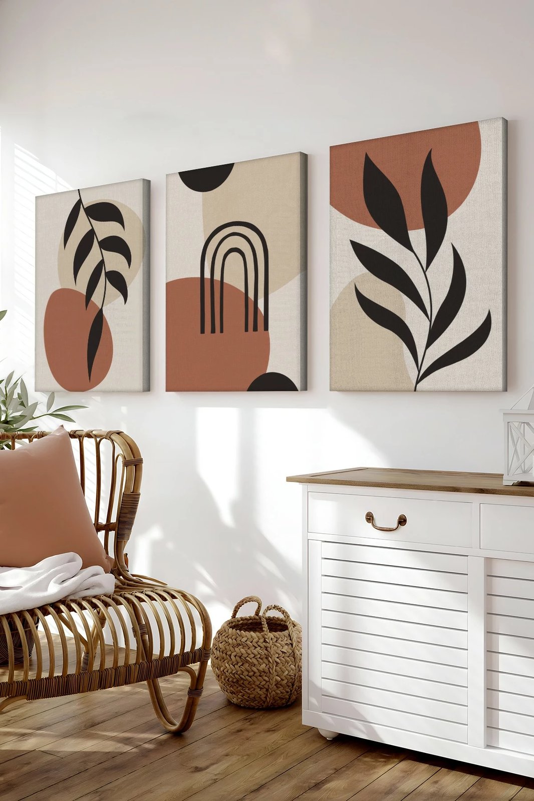 Pikturë dekorative në kanavacë, set prej 3 copash, Wallity, 3Cnvs9, 20x30cm