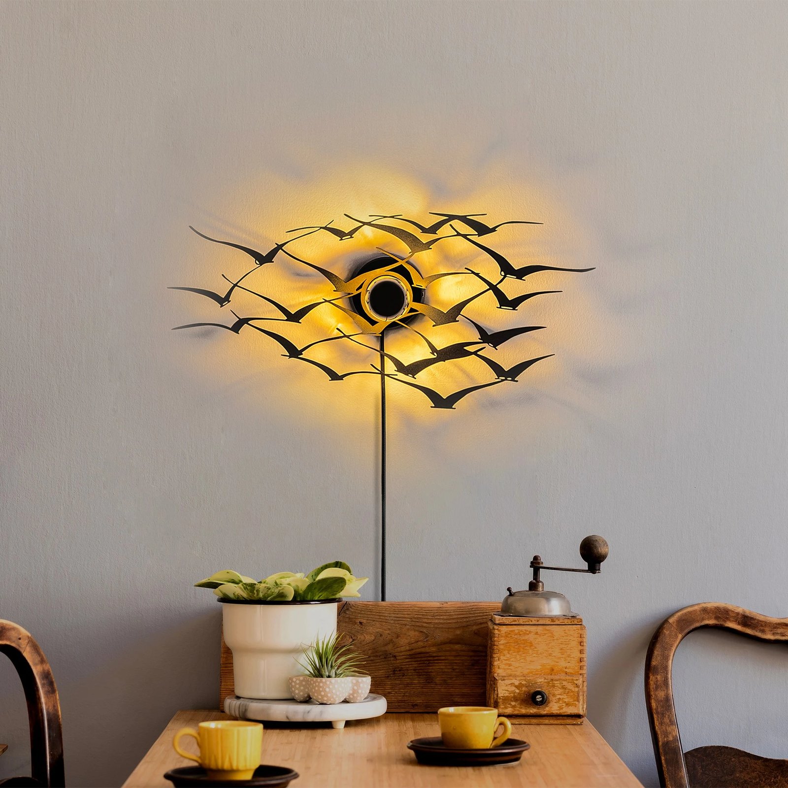 Llambë muri Opviq, zogj fluturues, ngjyrë e zezë